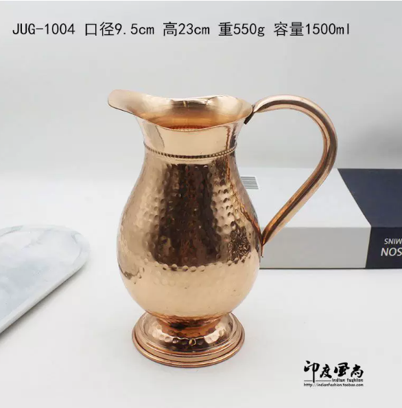 Vintage Coffee Equipment - Vintage bruine gepolijste koperen kan 1,5L